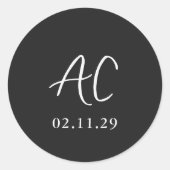 黒エレガントクリーン結婚ズ ラウンドシール (正面)