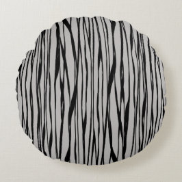 黒エレガントグモダンレイ抽象芸術ラインアート ラウンドクッション