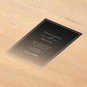 黒エレガントグラデーション結婚アクリル アクリル招待状 (レイダウン)