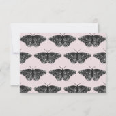 黒エレガントグリッター蝶サンキューカード サンキューカード (裏面)