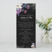 黒エレガントゴシックフローラスカル結婚式 プログラム (スタンド正面)