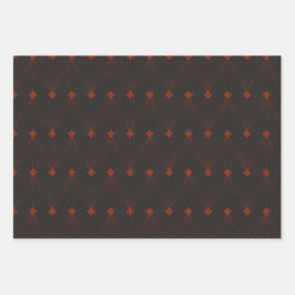 黒エレガントシンプルと赤のクリスマス ラッピングペーパーシート