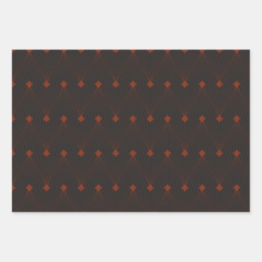 黒エレガントシンプルと赤のクリスマス ラッピングペーパーシート (正面)