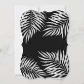 黒エレガントシンプルグレイパームスバースデーパーティー 招待状 (裏面)