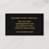 黒エレガントスタイリッシュと金ゴールド 名刺 (裏面)