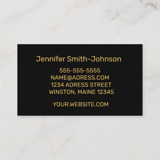 黒エレガントスタイリッシュと金ゴールド 名刺 (裏面)