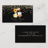 黒エレガントスタイリッシュダイヤ混色ひまわり 名刺 (正面/裏面)