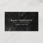 黒エレガントスタイリッシュ大理石 名刺 (正面)
