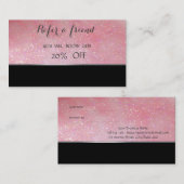 黒エレガントスタイリッシュ色、キラキラした紹介カード 紹介カード (正面/裏面)