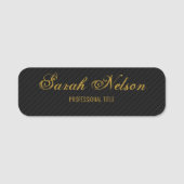 黒エレガントスタイリッシュ色 名札 (正面)