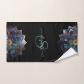 黒エレガントスタイリッシュ金ゴールドカラフル曼荼羅 バスタオルセット (ハンドタオル)