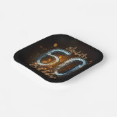 黒エレガントスタイリッシュ金ゴールドモザイク60誕生日 ペーパープレート (傾斜あり)