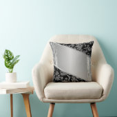 黒エレガントスタイリッシュ銀の渦巻き クッション (椅子)