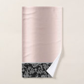 黒エレガントスタイリッシュ銀スワールバラ金ゴールド バスタオルセット (ハンドタオル)