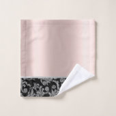 黒エレガントスタイリッシュ銀スワールバラ金ゴールド バスタオルセット (ウォッシュタオル)