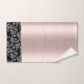 黒エレガントスタイリッシュ銀スワールバラ金ゴールド バスタオルセット (ハンドタオル)