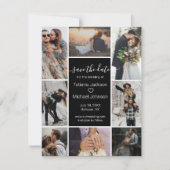 黒エレガントスタイリッシュ8枚コラージュ セーブザデート (正面)