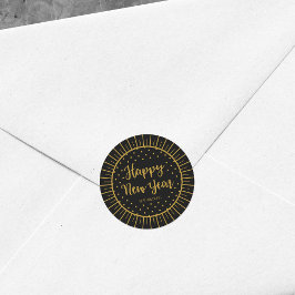 黒エレガントスターバスト台本ハッピーニューイヤー ラウンドシール