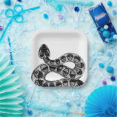 黒エレガントスネークハロウィーン ペーパープレート (パーティー)