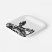 黒エレガントスネークハロウィーン ペーパープレート (傾斜あり)