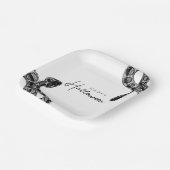 黒エレガントスネークハロウィーン ペーパープレート (傾斜あり)