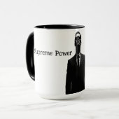 黒エレガントスーツ男コーヒーマグ – ギフスタイリッシュトf マグカップ (正面左)