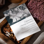 黒エレガントセリフの斜め結婚写真 招待状