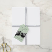 黒エレガントセージ水彩魚結婚の ギフトタグ (より糸付き)