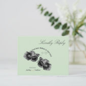 黒エレガントセージ水彩魚結婚の ポストカード (スタンド正面)