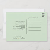 黒エレガントセージ水彩魚結婚の 招待状 (正面)