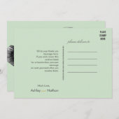 黒エレガントセージ水彩魚結婚の 招待状 (正面/裏面)