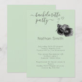 黒エレガントセージ水彩魚結婚の 招待状 (正面/裏面)