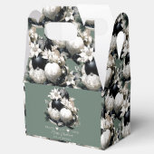 黒エレガントセージ緑のアイボリークリスマス装飾 フェイバーボックス (オープン)