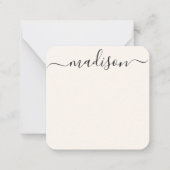 黒エレガントタイポグラフィ書フェミニン ノートカード (正面)