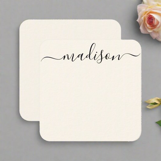 黒エレガントタイポグラフィ書フェミニン ノートカード