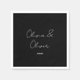 黒エレガントタイ結婚ズ スタンダードカクテルナプキン