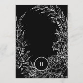 黒エレガントタキシードブライトホワイトモノグラムリース 招待状 (裏面)