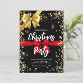 黒エレガントダイヤモンド、黄金リボン、紙吹雪 招待状 (スタンド正面)