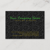 黒エレガントダマスク金ゴールドヴィンテージレース 名刺 (裏面)