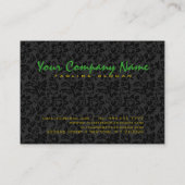 黒エレガントダマスク金ゴールドヴィンテージレース 名刺 (裏面)