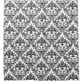 黒エレガントダマスク シャワーカーテン (正面)