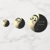 黒エレガントダマスク,金ゴールド,ラブネーム コンフェッティ (正面)