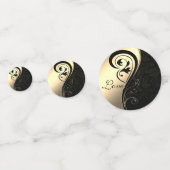 黒エレガントダマスク,金ゴールド,ラブネーム コンフェッティ (裏面)