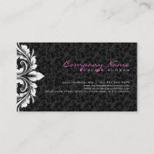黒エレガントダマスホワイトフローラレース 名刺 (裏面)