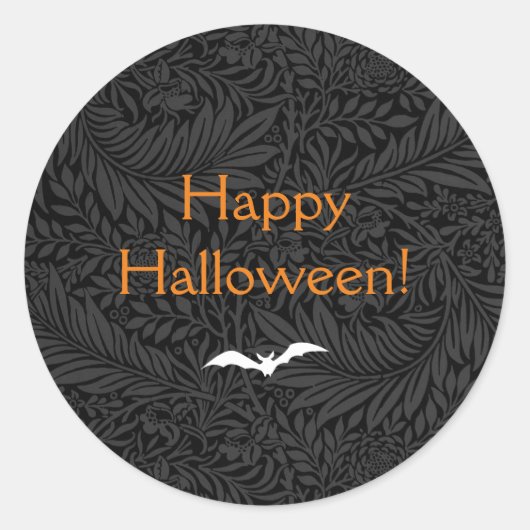 黒エレガントハロウィンフローラ ラウンドシール (正面)
