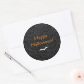 黒エレガントハロウィンフローラ ラウンドシール (封筒)
