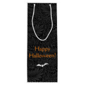 黒エレガントハロウィーンフローラ植物学 ワインギフトバッグ (裏面)