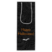 黒エレガントハロウィーンフローラ植物学 ワインギフトバッグ (正面)