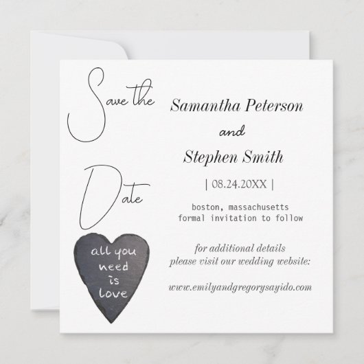 黒エレガントハートのミニマル救写真集 セーブザデート (正面)