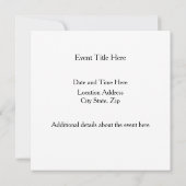 黒エレガントハート 招待状 (裏面)